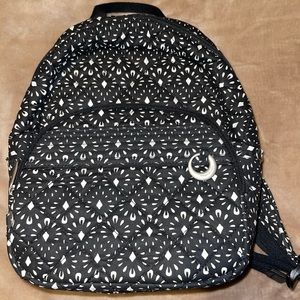 Travelon Anti-Theft Classic Cloth Backpack Black White EUC!. Retail $80